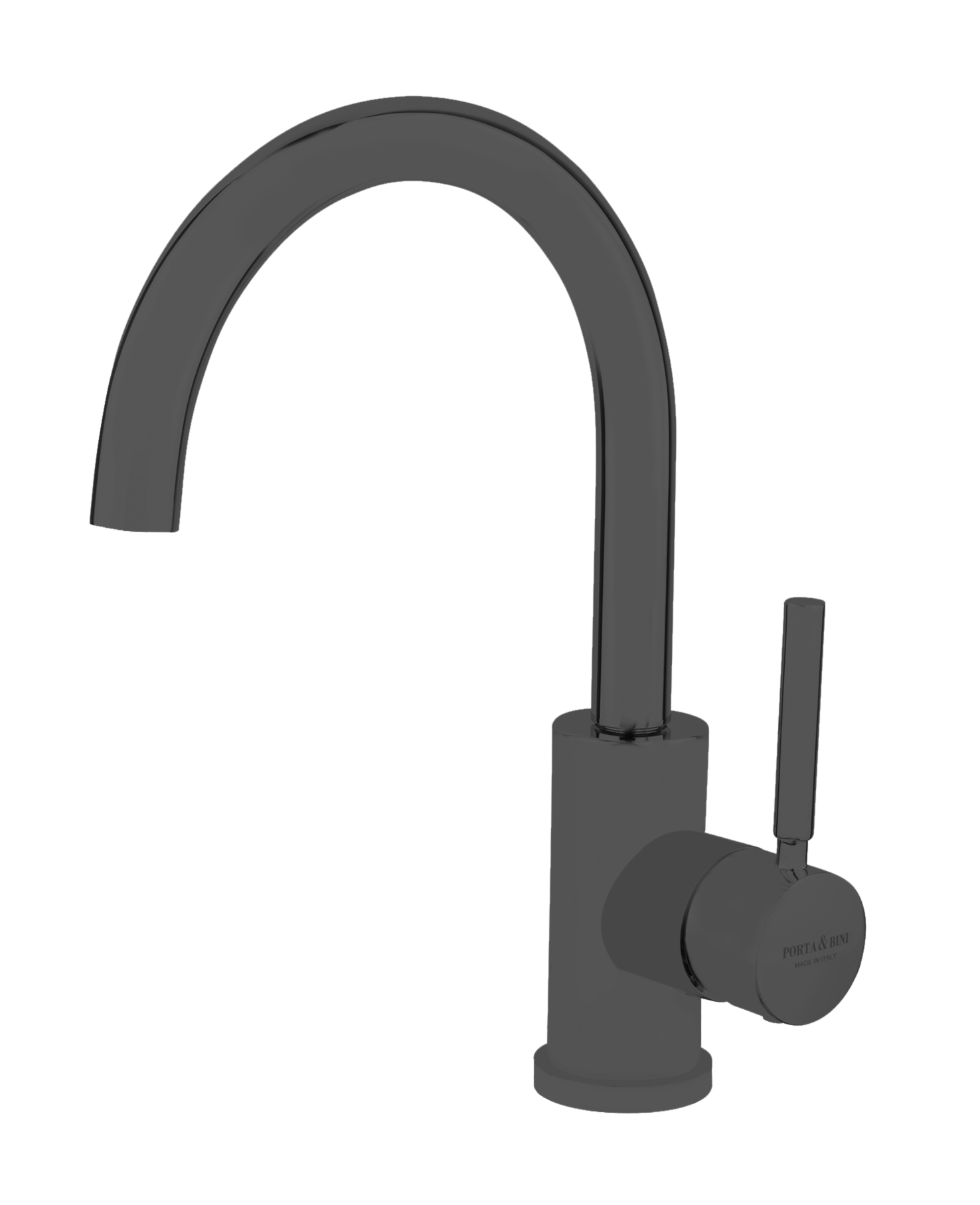 Single lever basin mixer high spout with click-clack outlet, mat black