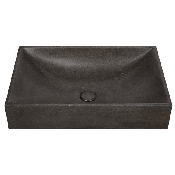 betoonist valamu põhjaklapiga TARANT 58x36 cm, black granite