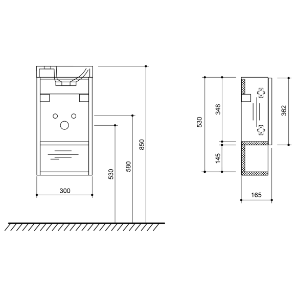 valamukapp LATUS XI 30x53x16.5 cm, Oak Sherwood